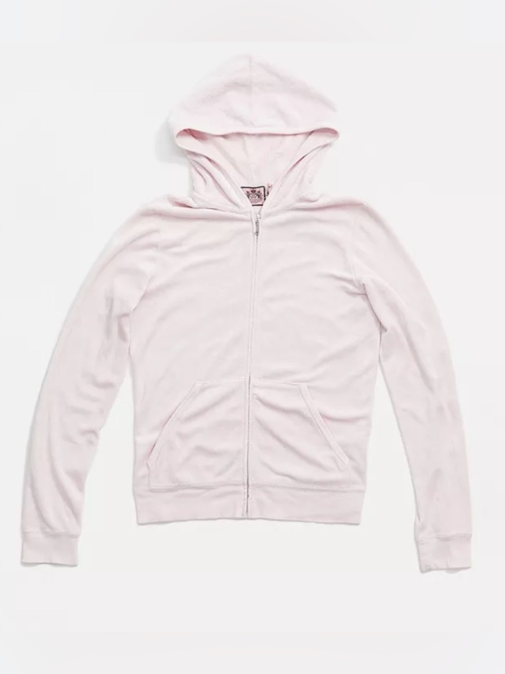 Vintage Juicy Couture Velour Baby Pink Zip Up.  Fits Small
